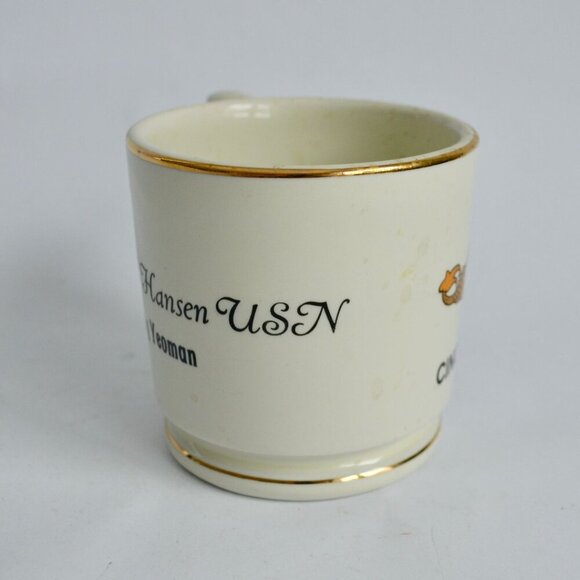 Vintage Shaving Mug Navy CINCLANTFLT NNPEB Gold Trim USN - Picture 3 of 7